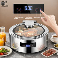 Chauffe-plat électrique carré en acier inoxydable pour buffet, chauffe-plats en libre-service pour traiteur, banquets et fêtes