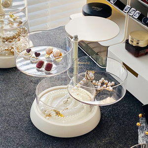 360° Rotating Acrylic <b>Cosmetics</b> <b>Storage</b> Box, Dustproof Display Organizer for Bedroom Vanity, Jewelry & Lipstick Holder - Product Image 2