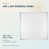 Panneau LED 600x600 40W 3CCT DALI-2 Push pour projets de plafonds en grille