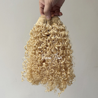 VMAE Extensions de cheveux humains en trame, cheveux Remy bruts européens, blond 18 27 613, 60 Coily Afro Exotic Kinky Curly