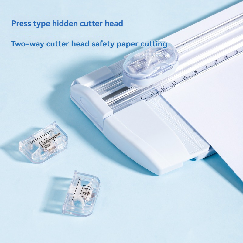 LOZTBUE Coupe-Papier Portable Bleu Avec Lame Interchangeable Et Protection Sécurité