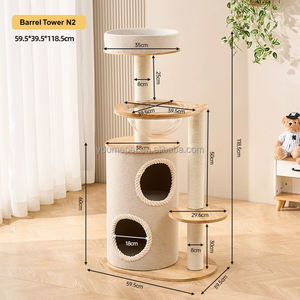 Arbre à <span class=keywords><strong>chat</strong></span> de style baril moderne YOUME avec plateforme multi-niveaux, fibres de sisal naturelles, base en bois massif, certifié ISO et BSCI - Product Image 5