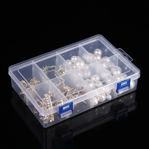 Clear 8-Compartment Plastic <b>Storage</b> <b>Box</b> With Double Buckles For Jewelry Organizers Desktop Accessories Parts <b>Tools</b> - Product Image 1