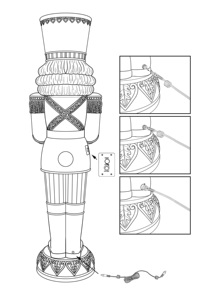 Soldat tambouriniste avec fonction de mouvement et musique, 10 lumières et 8 bandes lumineuses, action de tambourinage, musique et minuterie de 6 heures - Product Image 6