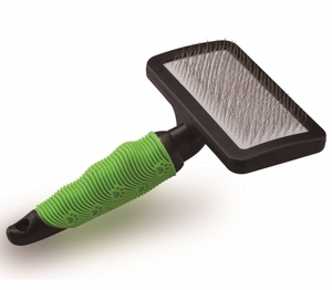 Logo personnalisé du fabricant Brosse de toilettage pour chiens de taille moyenne autonettoyante écologique en plastique TPR en acier inoxydable - Product Image 6