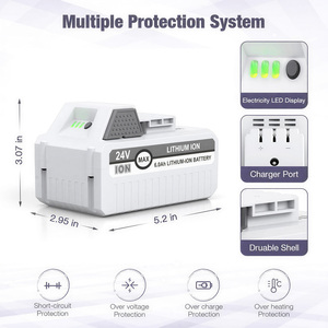 Batería de repuesto LTH-SJ24V-12 de iones de litio de 24V y 12Ah, batería de iones de litio SJ24V-12, batería Snow Joe de 24V y 12Ah - Product Image 2