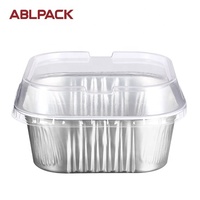 Vente en gros Plateau de cuisson carré en aluminium de 300ml/10oz Boîtes à dessert Boîtes à gâteaux tasses à gâteaux avec couvercles en plastique