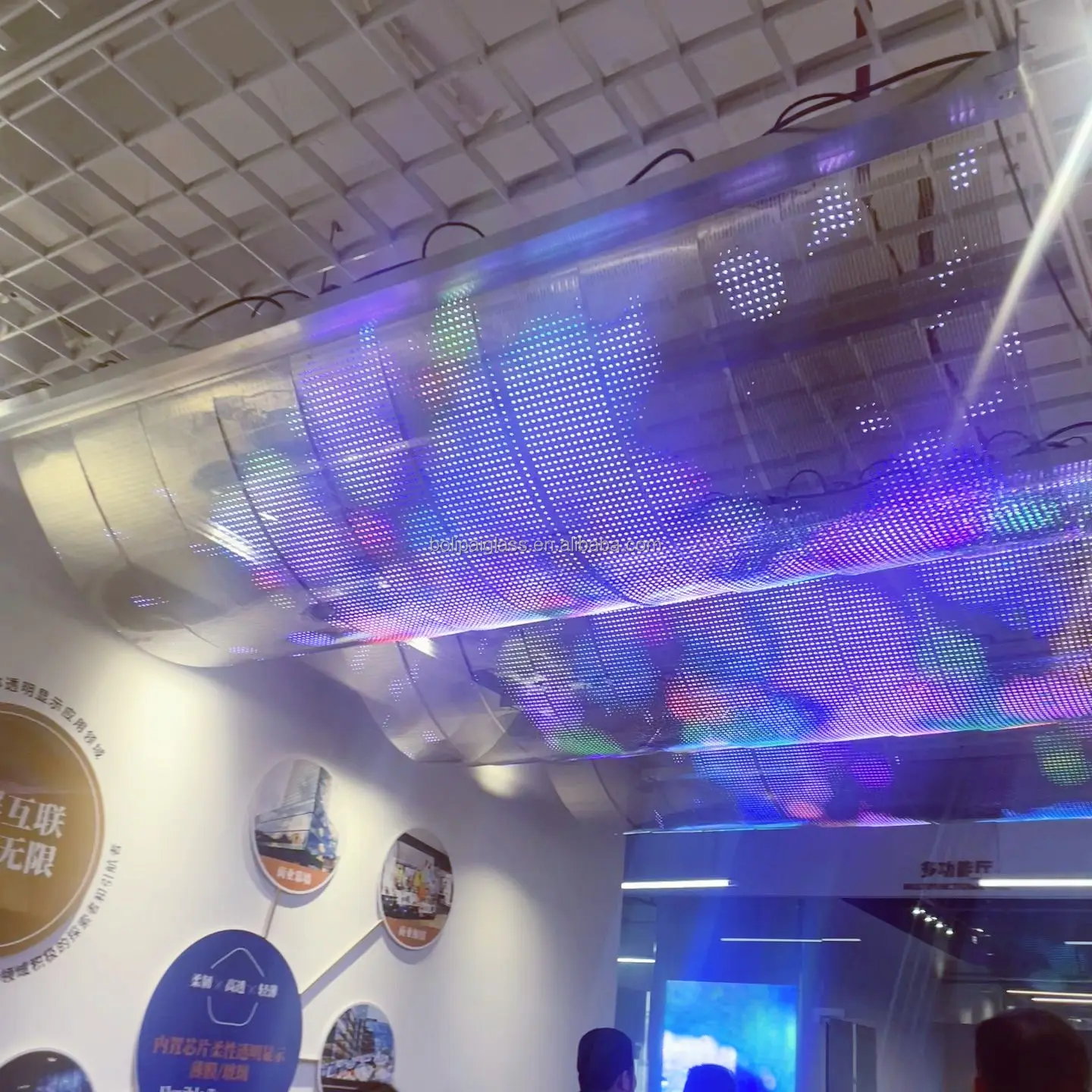 New arrival indoor 95% high transparency foil led display screen flexible transparent led film display