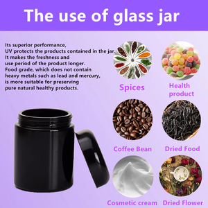 Hũ thủy tinh đựng thực phẩm, thảo mộc, màu đen tím tự nhiên, chống tia UV, có nắp bakelite, dung tích 50ml 100ml 150ml 200ml 250ml 500ml 1L - Product Image 4