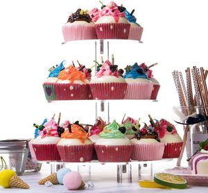 Piatto da portata Candy Bar Party Wedding 3 Tier Light up Cake Stand supporto per Cupcake supporto per pasticceria espositore per Cupcake in acrilico - Product Image 5