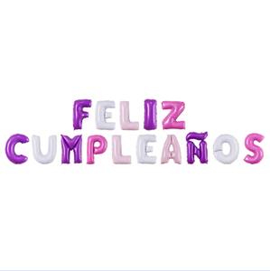 <span class=keywords><strong>Ballon</strong></span> en forme de lettre « Feliz Cumpleanos » de 16 pouces, vente en gros |   Ensemble de ballons en aluminium « Joyeux Anniversaire » espagnols pour la revente en magasin de fête - Product Image 2
