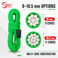 Corde statique LONGPU en nylon 9mm-14mm torsadée 2 brins haute résistance, épissable, pour protection, levage auxiliaire et charge lourde