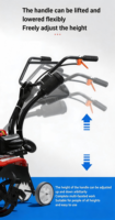 Micro-cultivateur rotatif à essence LIKO avec puissance hydraulique de 40 W pour le creusement de fossés, le désherbage et la culture - Cultivateur et motoculteur portables