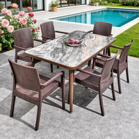 Chaise de salle à manger pour jardin, restaurant, maison, moderne, simple, en plastique, avec dossier épaissi, tabouret empilable, chaise d'extérieur en rotin