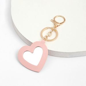 Heart-Shaped Makeup Mirror Keychain Portable Pocket Makeup Mirror Promotional <b>Keyring</b> Gifts - Product Image 1