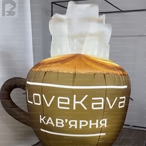 Tasse à café géante gonflable personnalisée avec logo LED pour la promotion des cafés, des magasins de boissons et des commerces en bord de route - Product Image 2