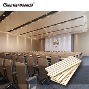 Goodsound Hall Acoustical Ceiling Acoustic 3d Model Design Grooved Wooden Soundproofing Panels For Walls