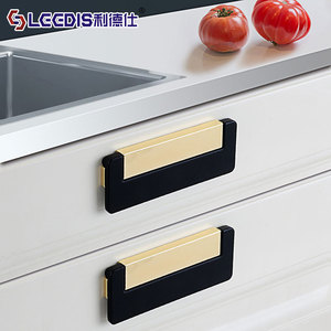 LCCDIS Cabinet Drawer <b>Handles</b> Zinc Alloy Rectangle European Style Easy Installation Furniture Hardware - Product Image 1