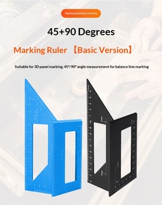 Équerre de menuiserie en alliage d'aluminium, règle multifonction 45 et 90 degrés, outil de traçage pour rénovation, angle interne et externe, queue de cygne - Product Image 6