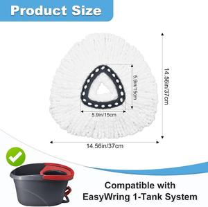 Cabezal de Repuesto para Mopa Rotatoria de Alta Calidad Compatible con O-Cedar EasyWring, Paquete de 3, Microfibra Lavable, Fácil de Limpiar - Product Image 3