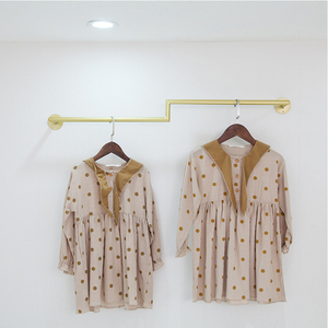 Perchero Doble Dorado <span class=keywords><strong>para</strong></span> <span class=keywords><strong>Ropa</strong></span> de Mujer, Exhibición en Centros Comerciales, Tiendas, <span class=keywords><strong>Estantes</strong></span> <span class=keywords><strong>para</strong></span> <span class=keywords><strong>Colgar</strong></span> <span class=keywords><strong>Ropa</strong></span> - Product Image 6
