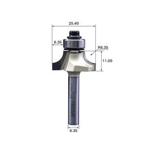 A0602 1/4 1/2 Shank 2-flute <strong>Router</strong> <strong>Bit</strong> Half Round <strong>Router</strong> <strong>Bit</strong> with Bearing <strong>Cnc</strong> Wood <strong>Router</strong> <strong>Bit</strong> Arden - Product Image 5