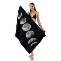 Serviette de plage en microfibre gaufrée imprimée, en stock, avec pochette de transport, douce et agréable pour la peau, grande serviette de plage