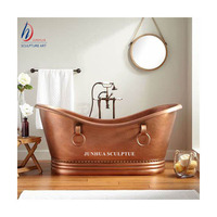 Décoration d'hôtel de luxe baignoire autoportante antique en cuivre pour salle de bain baignoire en cuivre bronze à vendre