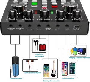 Audio profesional S8 <span class=keywords><strong>Set</strong></span> BM800 Micrófono de condensador de estudio inteligente Tarjeta de sonido portátil para transmisión en vivo y grabación de teléfono - Product Image 3