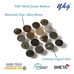 YHG OEM Yüksek Kalite İşlemeli Logo Metal Pirinç Çinko Alaşım Düğmeler Perçinler Özel Erkek Kot Pantolon Düğmeleri Giysi Ceket İçin - Product Image 4