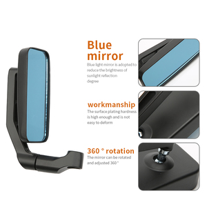 Rétroviseur convexe en alliage d'aluminium avec verre bleu pour moto électrique, rétroviseur carré incurvé imprimé serpent réaménagé - Product Image 3