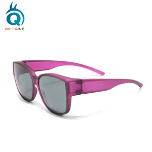 도매 사용자 정의 색상 및 로고 편광 회색 렌즈 otg 선글라스 UV 400 보호 안경 위에 맞는 안경
