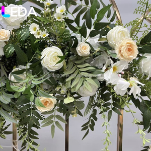 ชุดตกแต่งโต๊ะงานแต่งงานแบบกำหนดเอง LEDA ชุดดอกไม้ประดับโต๊ะสีขาวชมพู ผ้าไหมประดิษฐ์ สำหรับตกแต่ง - Product Image 2