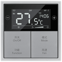Panneau de commande de thermostat intelligent KNX 3-en-1 avec 6 interrupteurs en matériau PC IP20 - pour appartements, hôtels et salles de conférence