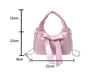 กระเป๋าสะพายข้าง PU หรูหราสำหรับผู้หญิง, กระเป๋าสะพายไหล่ลำลองอเนกประสงค์แบบใหม่, กระเป๋าถือรูปโบว์ - Product Image 4