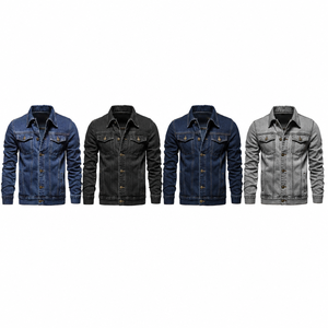 Chaqueta de Mezclilla para <span class=keywords><strong>Hombre</strong></span> de Alta Calidad, OEM, Negra, <span class=keywords><strong>Azul</strong></span> Marino, con Bordado, Talla Grande, Logotipo Personalizado, para <span class=keywords><strong>Hombre</strong></span> y Mujer - Product Image 6