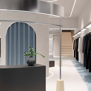 Customized Clothing Store Interior Design Circular Clothing Showcase <strong>Garment</strong> Clothes <strong>Display</strong> Rack for Shop - Product Image 4