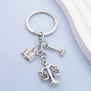 European &amp; American Style Zinc Alloy Scales of Justice Lawyer's Gavel <strong>Law</strong> School <strong>Gift</strong> Judge's Scales Keychain - Product Image 3