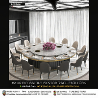 Table et chaises de salle à manger rondes commerciales pour hôtel, restaurant, salle VIP, avec plateau tournant automatique, luxe italien, métal, Lazy Susa