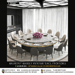 Mesa de Comedor Redonda con Plato Giratorio Automático para Hotel, Restaurante, Habitación VIP, Hogar, Villa, Estilo Italiano de Lujo - Product Image 3