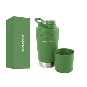 Radian Shaker cup cách nhiệt chai nước bằng thép không gỉ với dây Whisk, 26-ounce, màu trắng mờ - Product Image 1