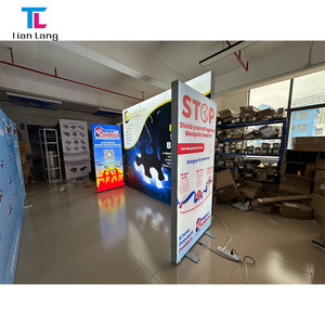 โลโก้ที่กําหนดเองติดตั้งอย่างรวดเร็วอลูมิเนียมงานแสดงสินค้ายืนคุณภาพสูง Led Backlit SEG กล่องไฟไร้กรอบบูธนิทรรศการแสดง - Product Image 5