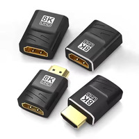 Convertisseur 8K Femelle-Femelle Plaqué Or Noir 24K Adaptateur 8K 2.1 pour Ordinateur