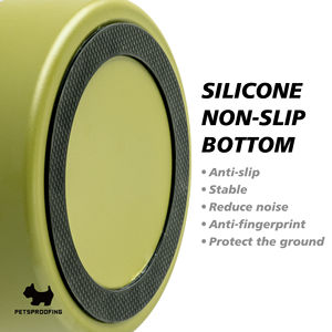 Venta al por mayor moderno redondo perro cuenco de lujo de acero inoxidable antideslizante Eco-OEM anillo de goma lavable Placa de sublimación - Product Image 4