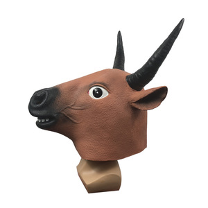 Masque de tête d'animal fantaisie pour Halloween et Noël, masque de tête de bétail, masque de visage effrayant en latex, masque de <span class=keywords><strong>fantôme</strong></span> - Product Image 6