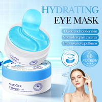Masque pour les yeux hydratant au collagène osseux et à l'acide hyaluronique SADOER, réduit les poches, lisse les ridules, atténue les cernes, patch pour les yeux éclatant