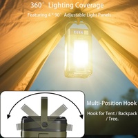 Linterna LED Plegable para Camping con Carga Solar de 2000mAh, Impermeable, Ligera, para Tienda de Campaña, Emergencias, Multifuncional