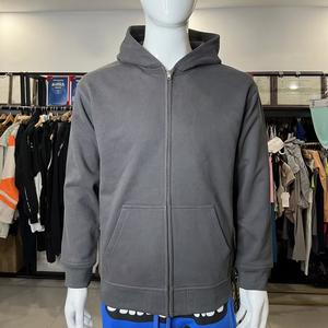 Wholesale Custom Mens Solid Color 100% Cotton Kangaroo <b>Pocket</b> <b>Zip</b> up <b>Hoodie</b> - Product Image 1