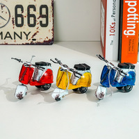 Modèle rétro de motocyclette-rickshaw d'avion, petites décorations en étain, accessoires de photographie