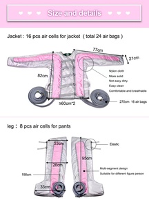 Gilet de massage lymphatique à 24 coussins d'air, ceinture abdominale, outil de drainage lymphatique corporel, combinaison de massage sous vide - Product Image 2